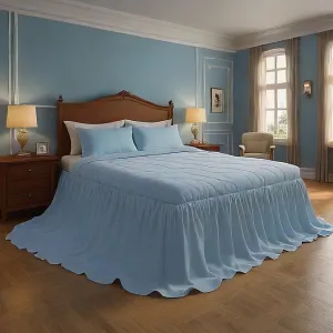 10" Inch Drop Wrap-Around Bed Skirt Ivory 1-Piece Egyptian Cotton