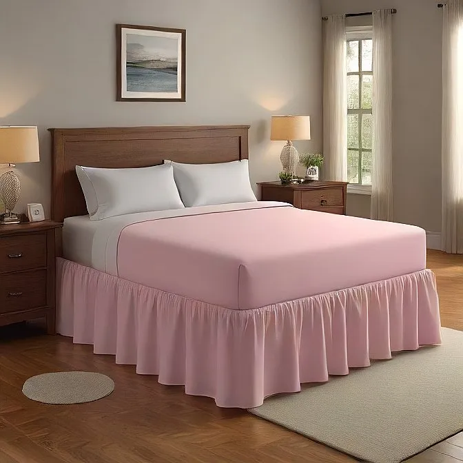 10" Inch Drop Wrap-Around Bed Skirt Ivory 1-Piece Egyptian Cotton