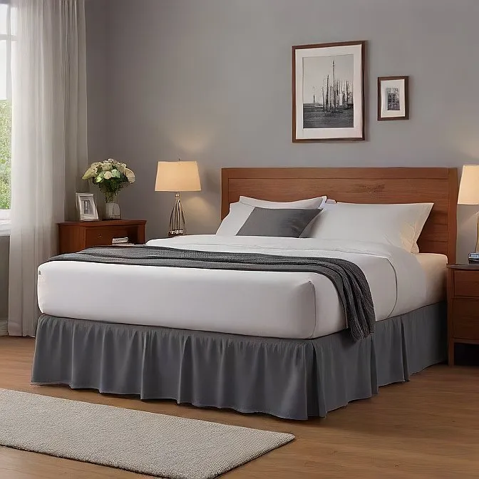 10" Inch Drop Wrap-Around Bed Skirt Ivory 1-Piece Egyptian Cotton