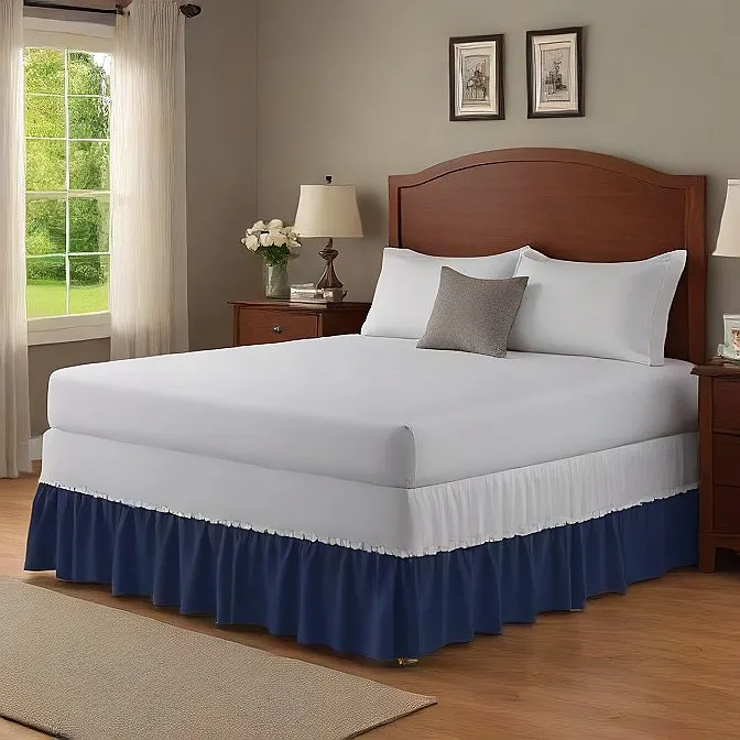 10" Inch Drop Wrap-Around Bed Skirt Ivory 1-Piece Egyptian Cotton