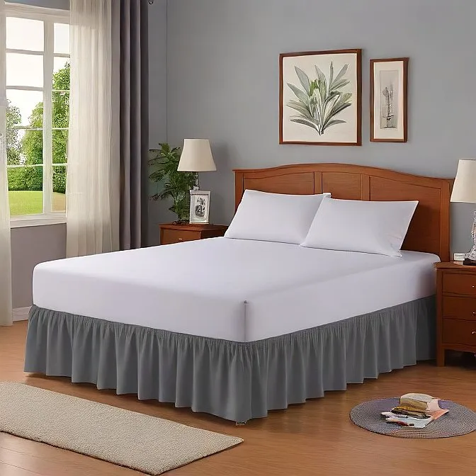 10" Inch Drop Wrap-Around Bed Skirt Ivory 1-Piece Egyptian Cotton