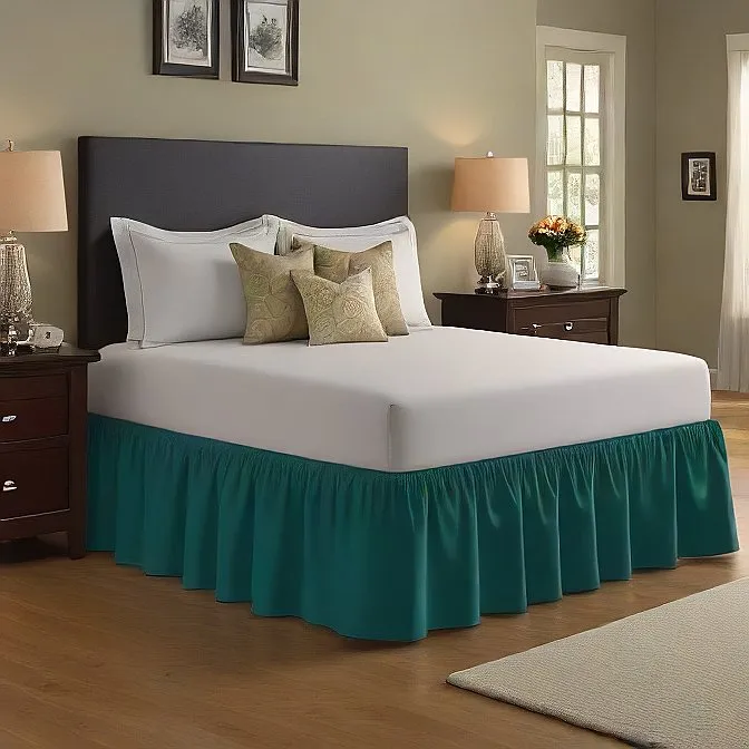 10" Inch Drop Wrap-Around Bed Skirt Ivory 1-Piece Egyptian Cotton