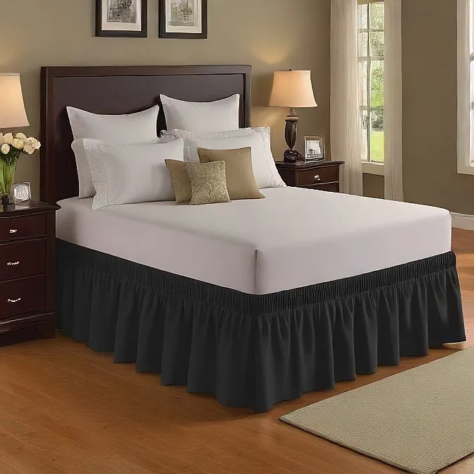 10" Inch Drop Wrap-Around Bed Skirt Ivory 1-Piece Egyptian Cotton