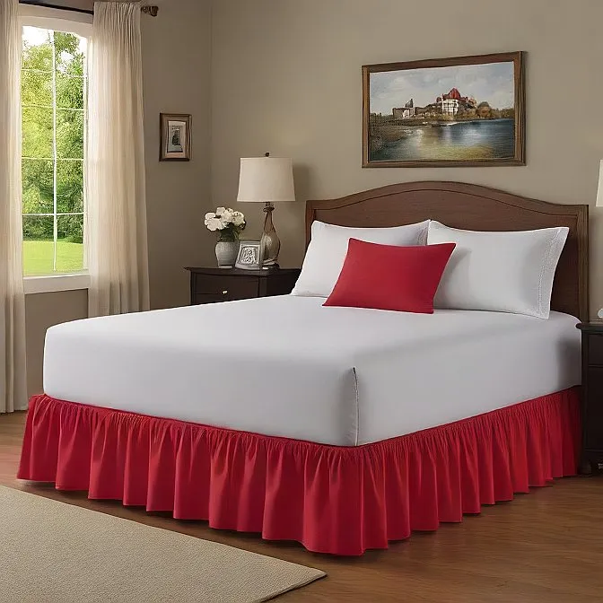 10" Inch Drop Wrap-Around Bed Skirt Ivory 1-Piece Egyptian Cotton