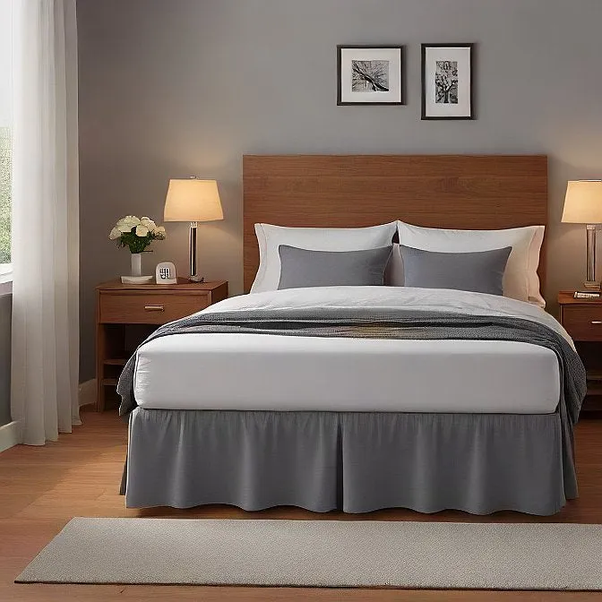 10" Inch Drop Wrap-Around Bed Skirt Ivory 1-Piece Egyptian Cotton