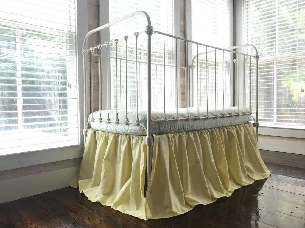 Baby Yellow Farmhouse Crib Skirt