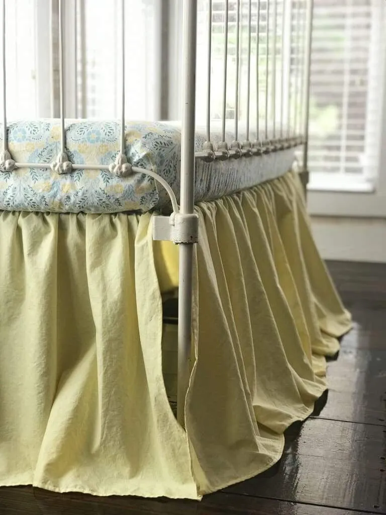 Baby Yellow Farmhouse Crib Skirt