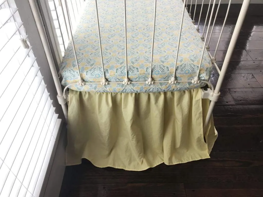 Baby Yellow Farmhouse Crib Skirt