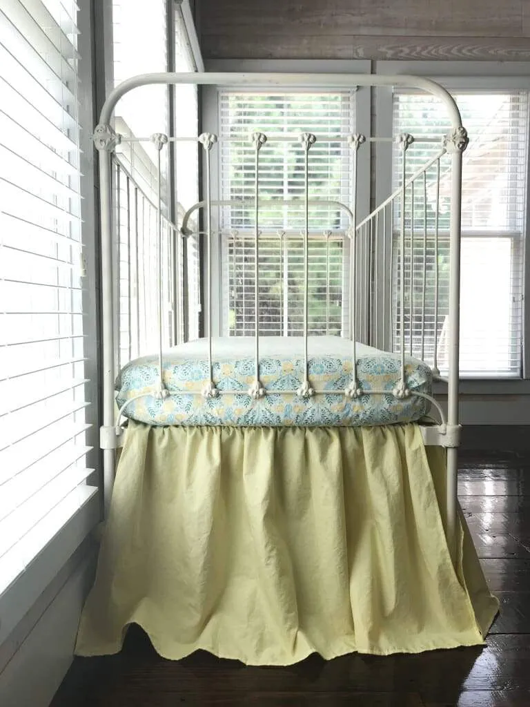 Baby Yellow Farmhouse Crib Skirt