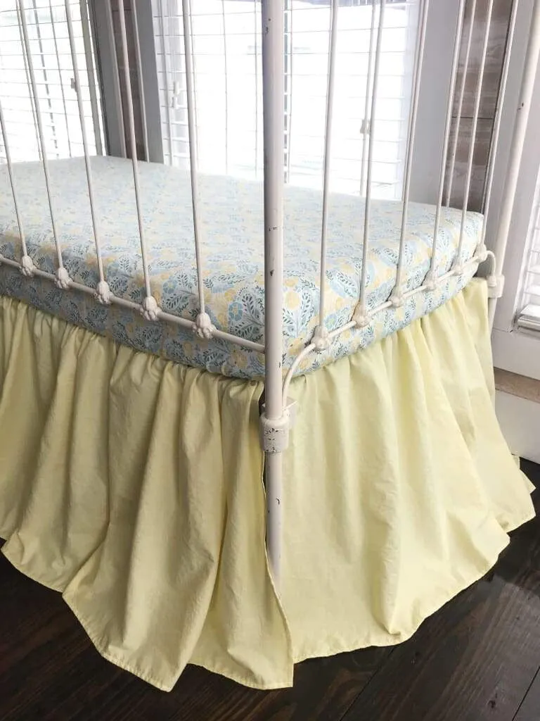 Baby Yellow Farmhouse Crib Skirt