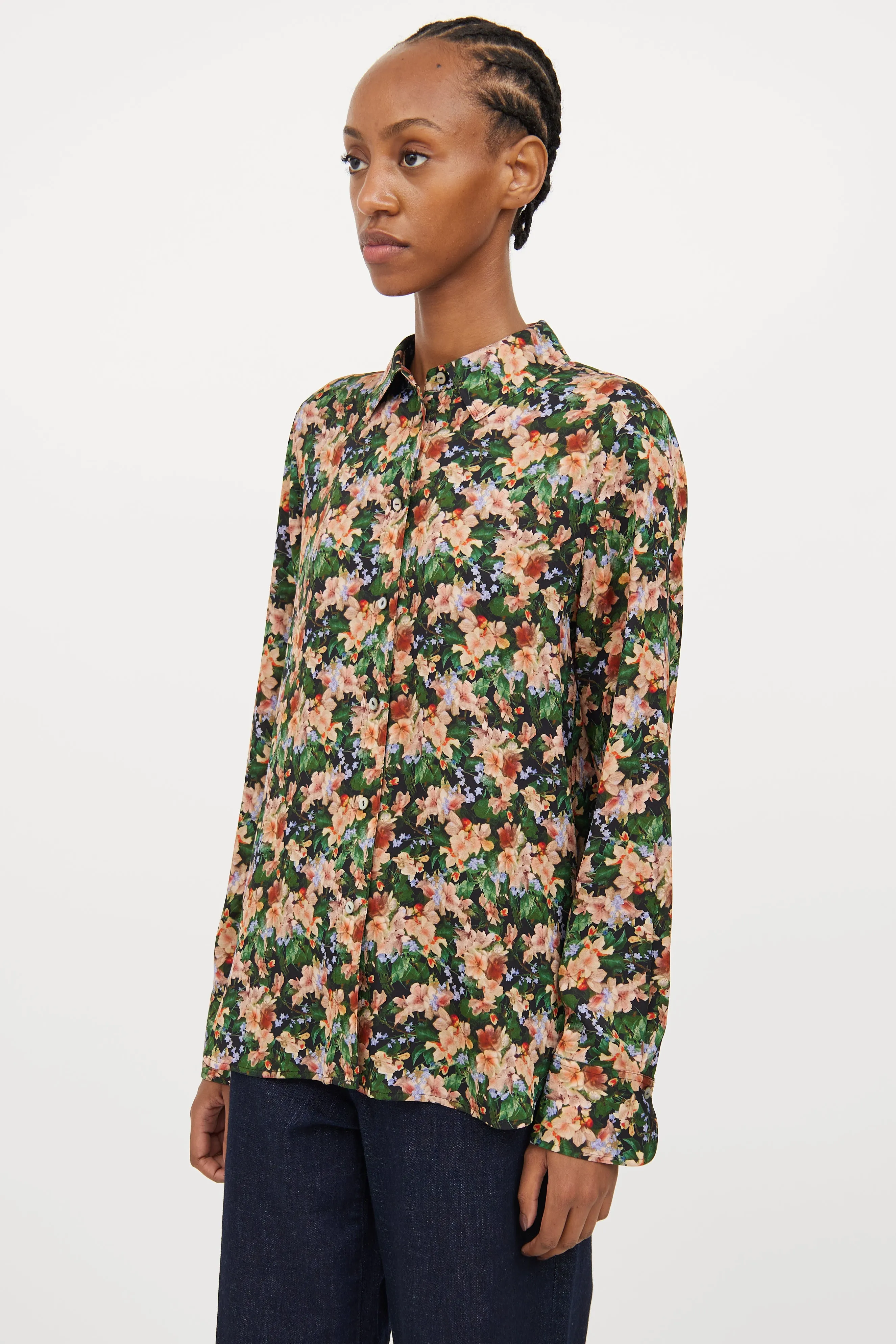 Black & Multi Floral Blouse