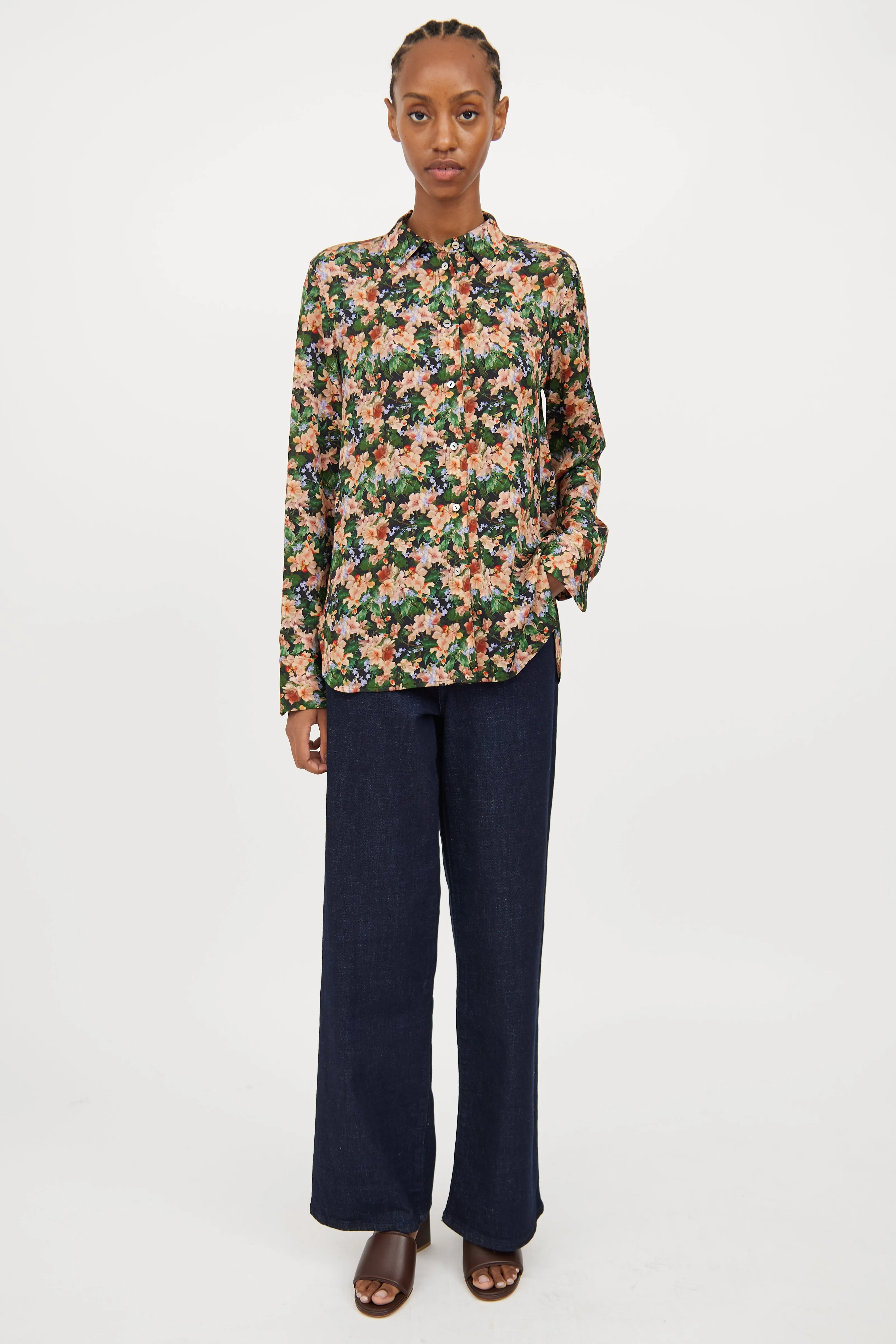 Black & Multi Floral Blouse