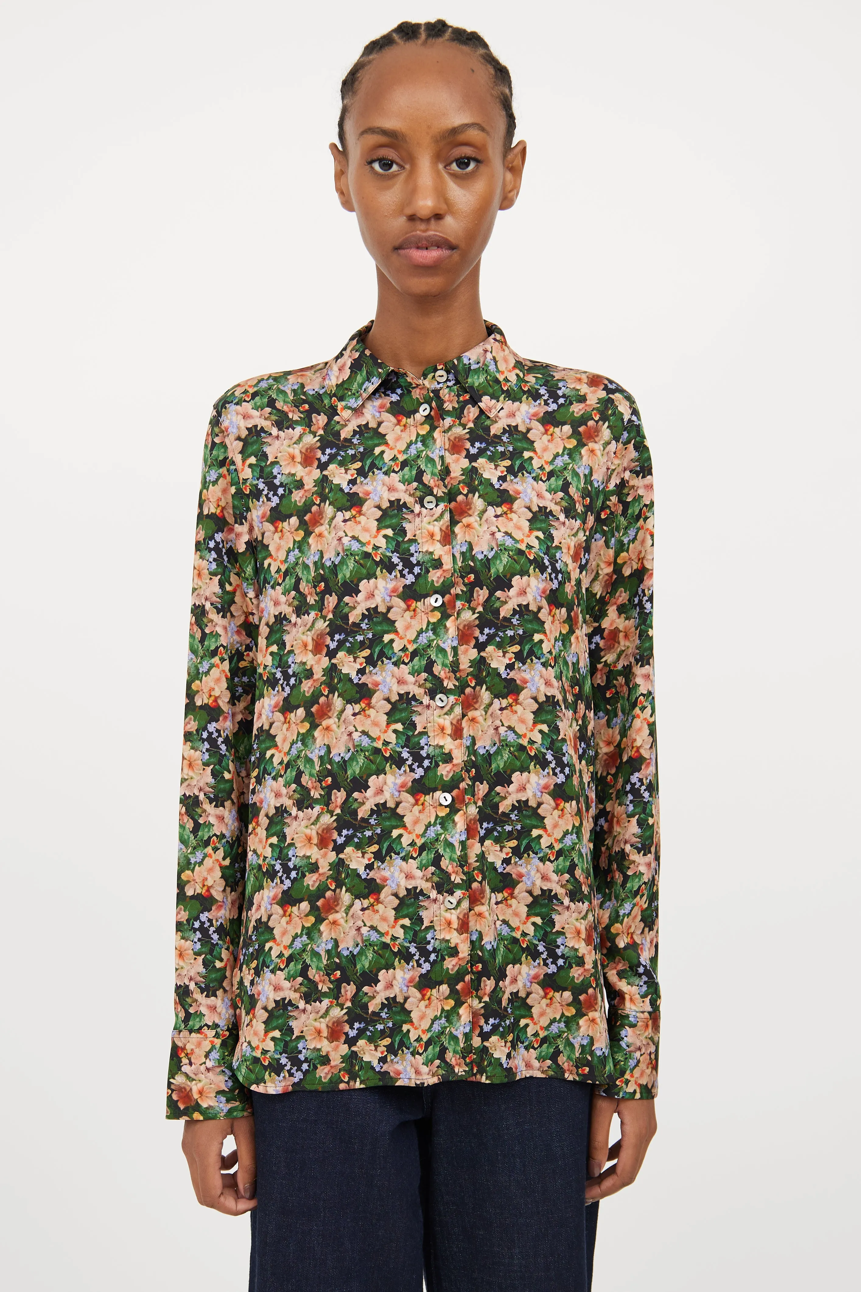 Black & Multi Floral Blouse