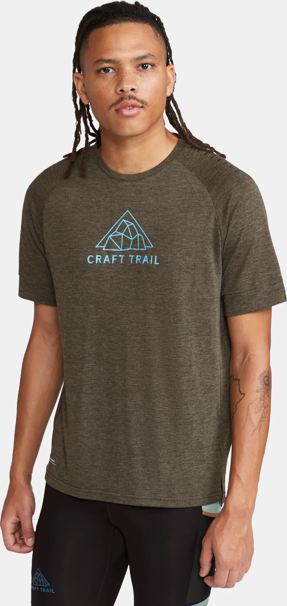Craft Men&#x27;s Advance Trail Wool Short Sleeve Tee  Juniper/Melange | Buy Craft Men&#x27;s Advance Trail Wool Short Sleeve Tee  Juniper/Melange here | Outnorth