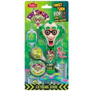 Dr Sour Twist & Turn Candy Pop Blister 17g - 6 Count