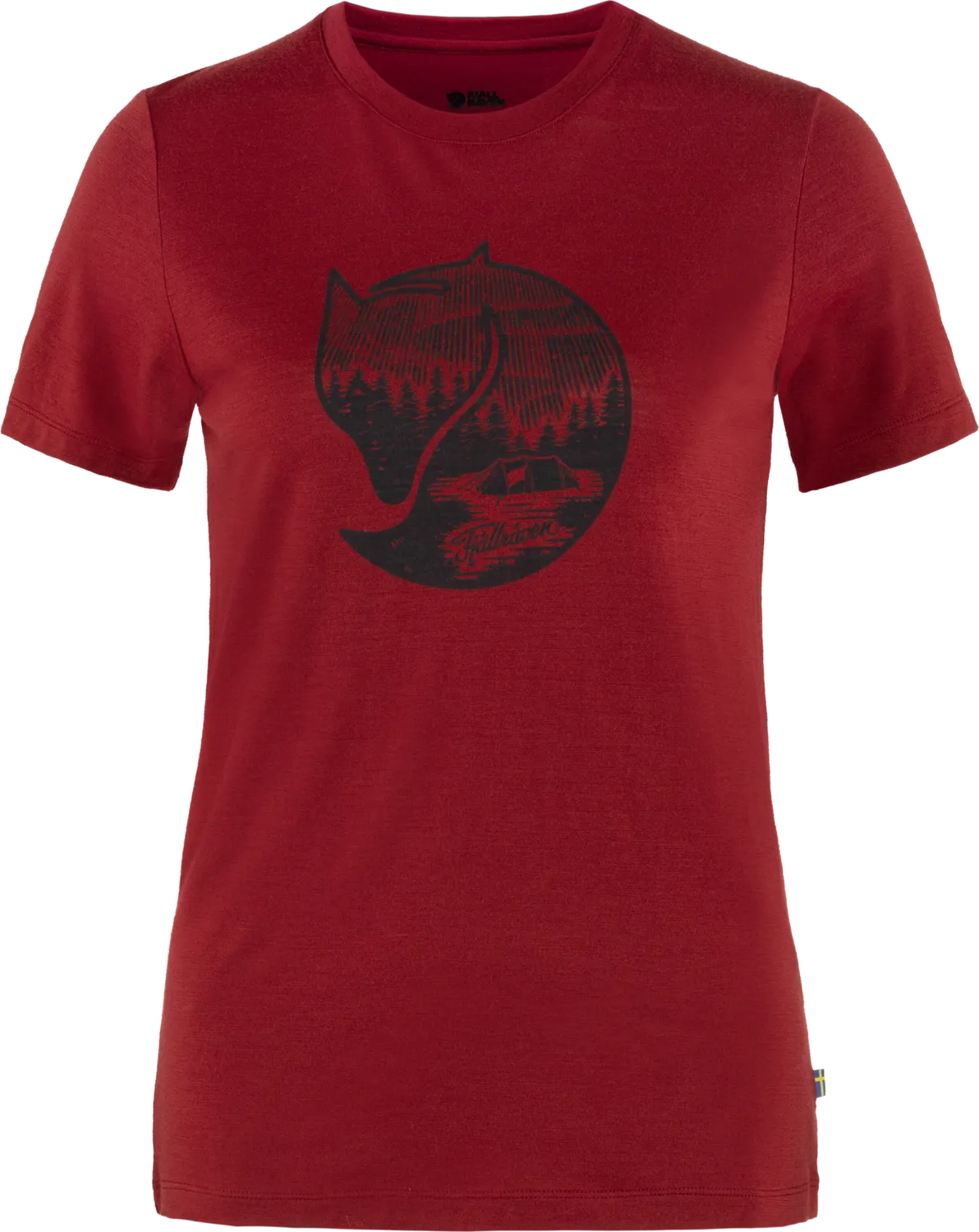 Fjällräven Women&#x27;s Abisko Wool Fox Short Sleeve Pomegranate Red/Dark Navy | Buy Fjällräven Women&#x27;s Abisko Wool Fox Short Sleeve Pomegranate Red/Dark Navy here | Outnorth