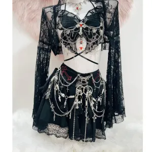 Flytonn-Skull Short skirts y2k fashion Gothic Skirt y2k Short skirts  vintage Short skirts Gothic Short skirts y2k clothes y2k fashion