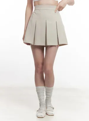 High-Waisted Pleated Mini Skirt CA502