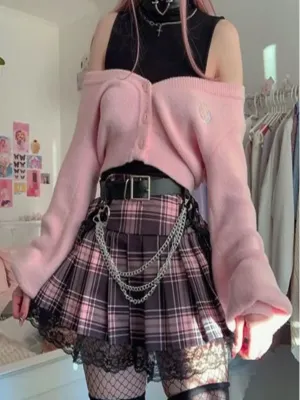 Kawaii Dark High Waist Skirt