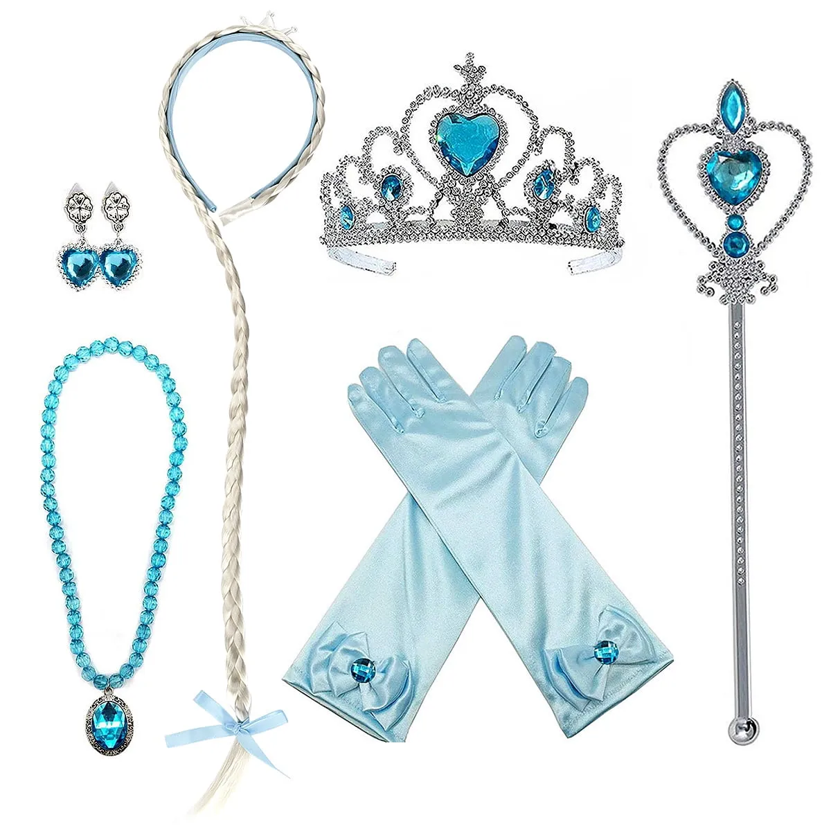 KAWELL Snow Queen Princess Elsa Costumes Birthday Dress Up for Little Girls with Accessories