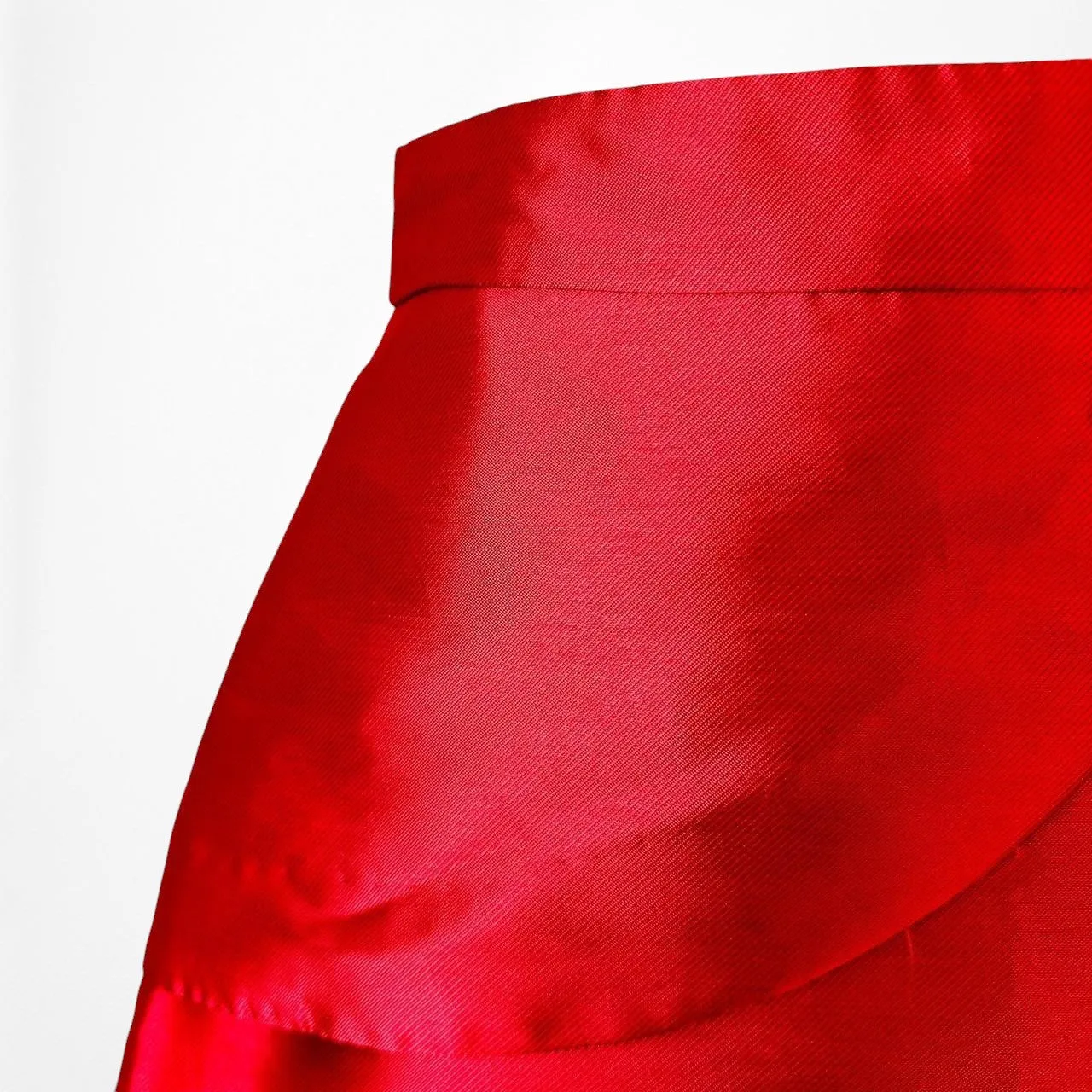 Red Satin Look High Waisted A-Line Mini Skirt Size 0/XS
