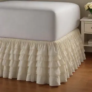Ruffle Bed Skirt 1Pc Egyptian Cotton 1000TC Ivory