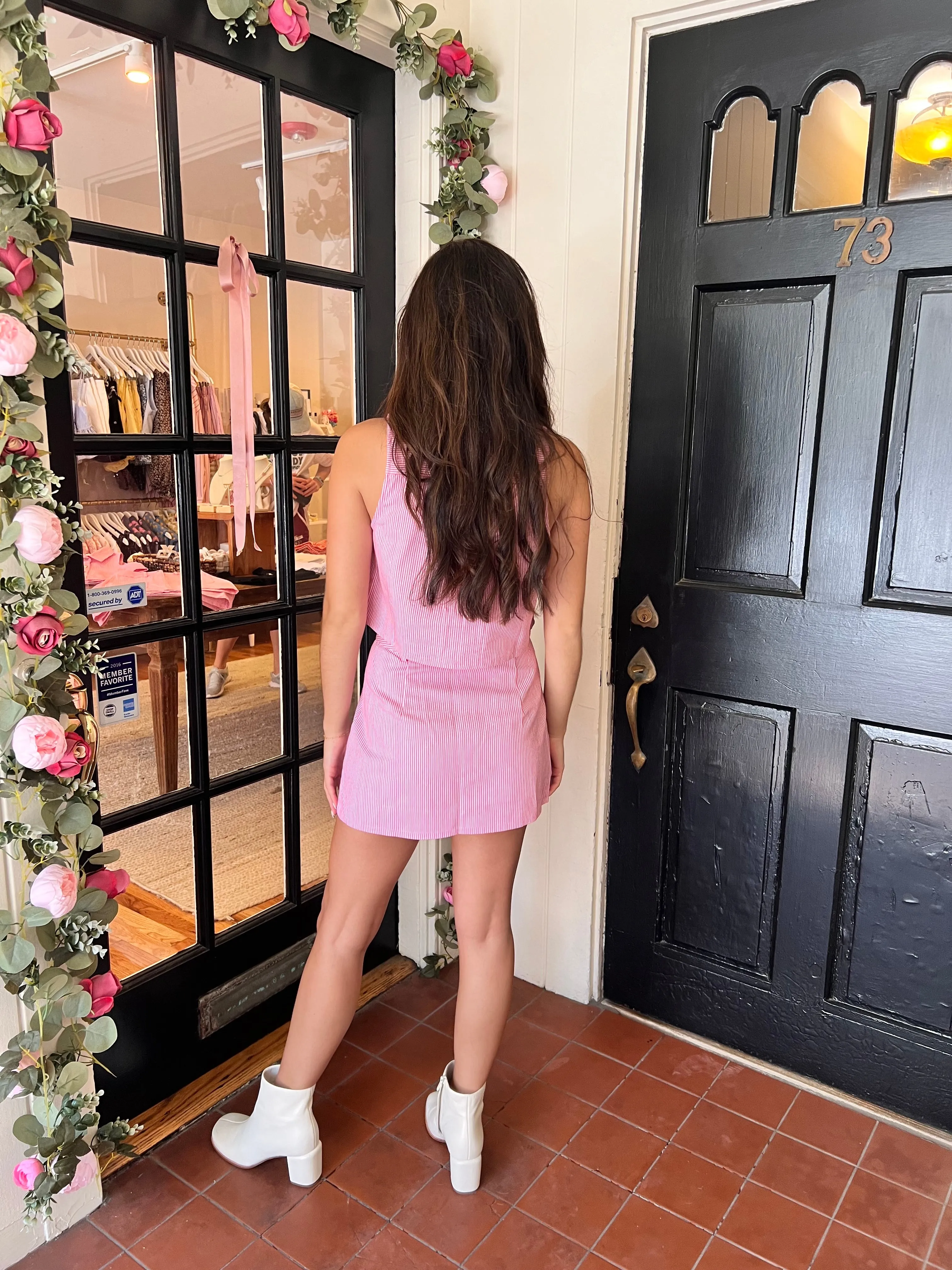 Striped Candy Cane High Waisted Mini Skirt
