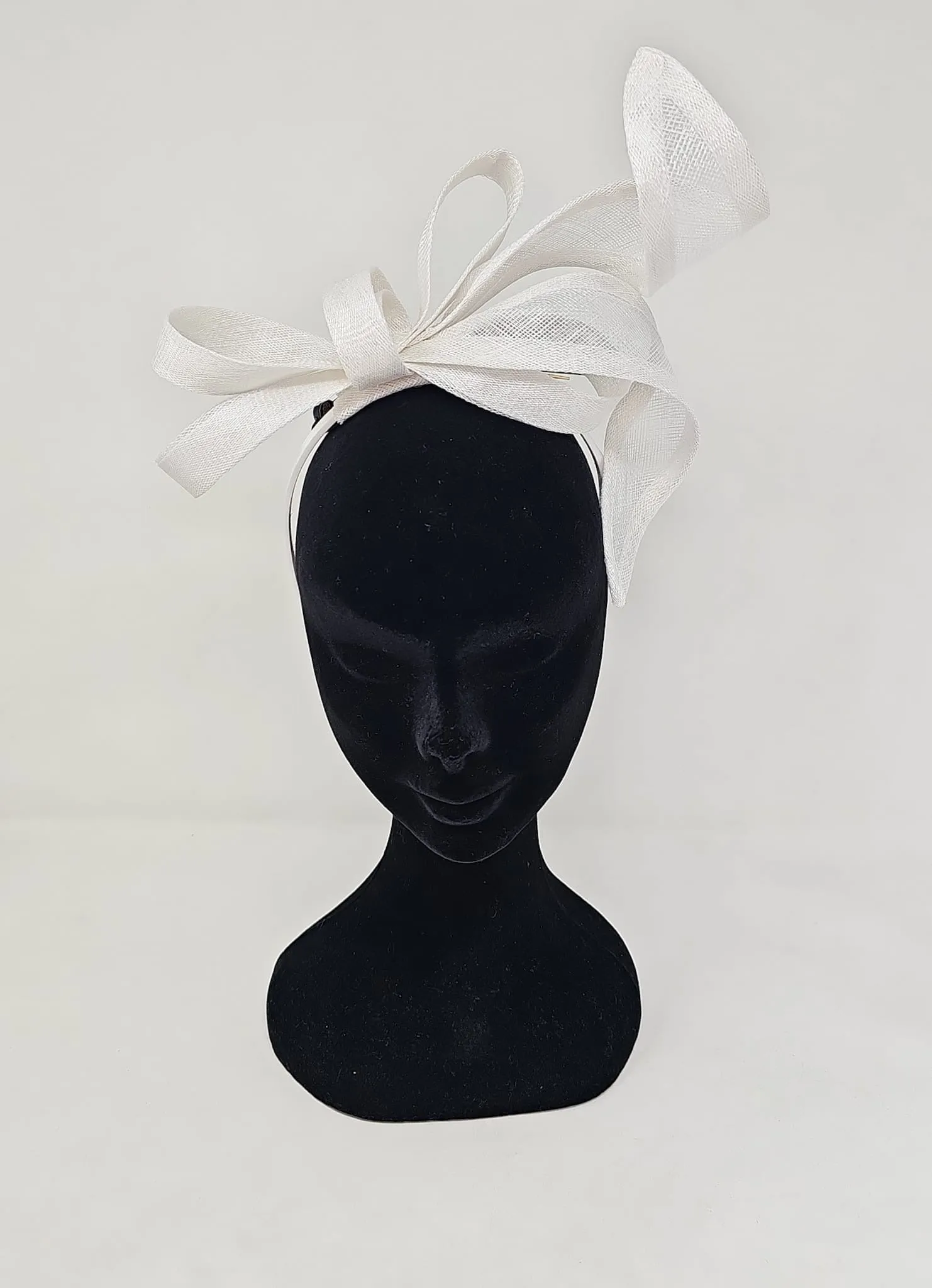 White Twist Looped Hairband Fascinator
