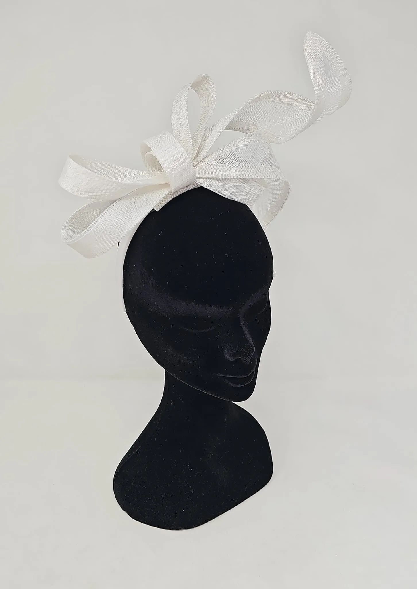 White Twist Looped Hairband Fascinator